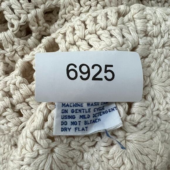 Imperial Elegance Tablecloth Cream Knit Floral Linen & Cotton Blend 48x29 - Picture 6 of 11